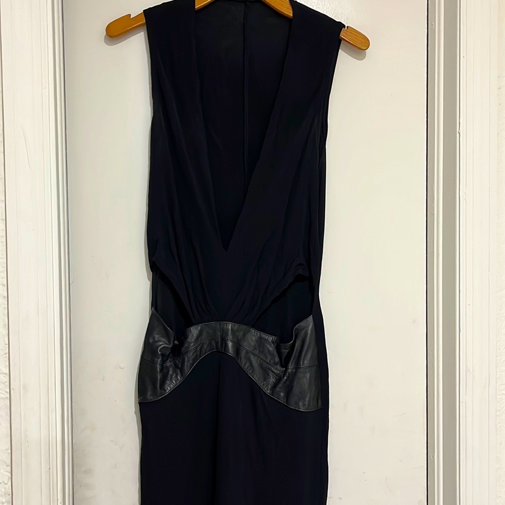 Mesh and leather dress